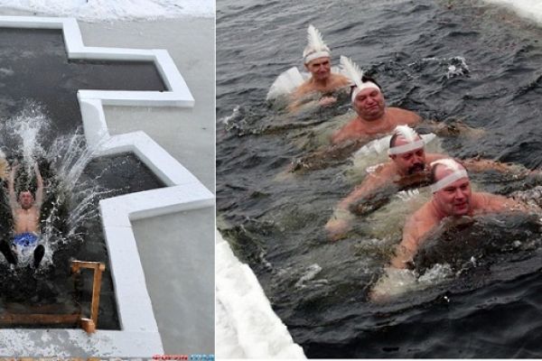 Du Lich Nga Thử Cảm Giác Bơi Trong Hố Băng Mùa Giá Rét