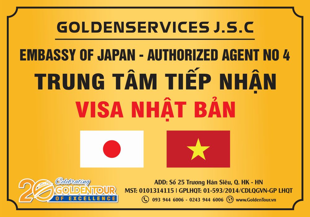 Đại diện Visa Nhật ủy thác GoldenTour Visa Nhật ủy thác GoldenTour