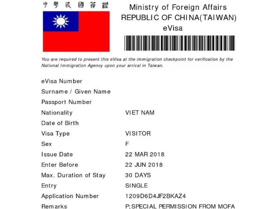 Visa Đài Loan