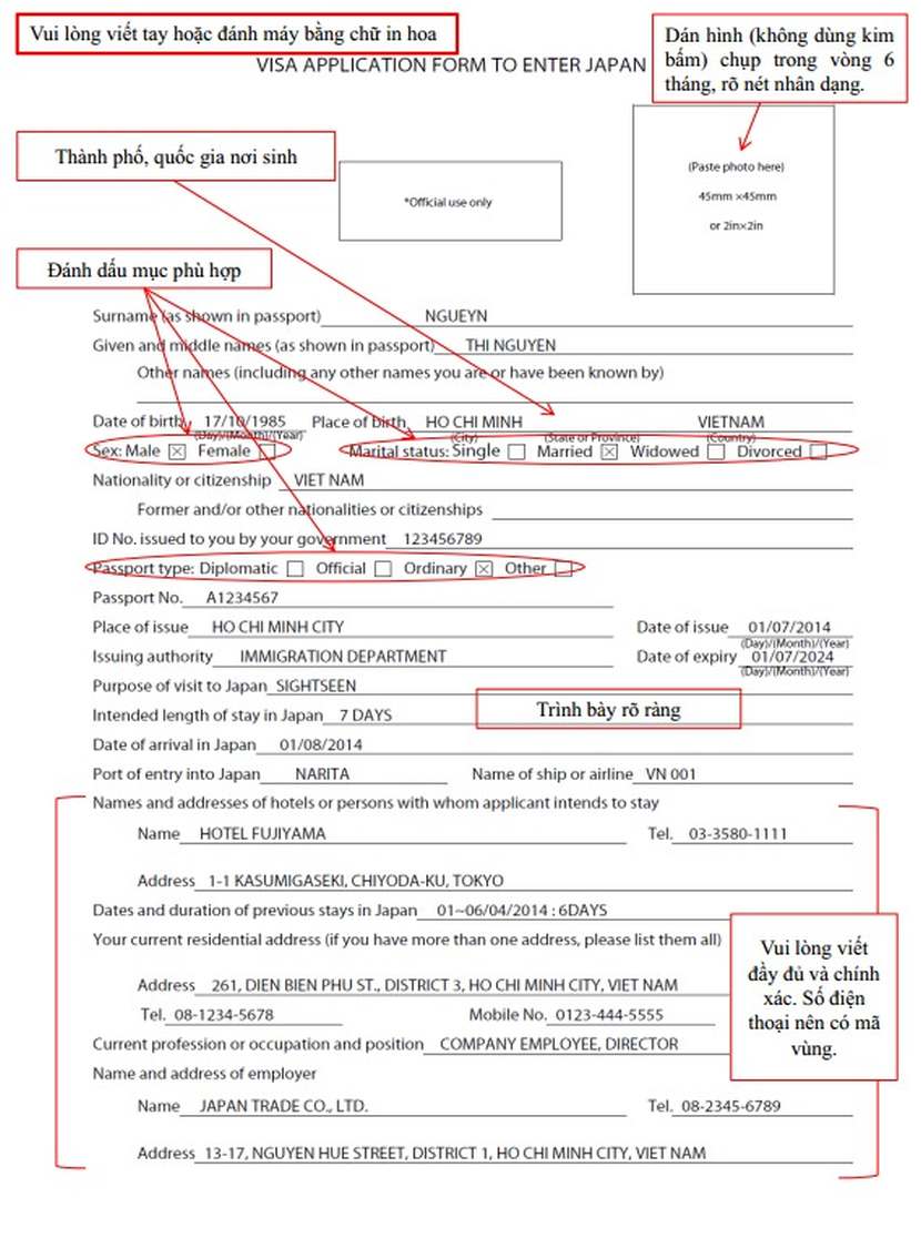 Hướng dẫn cách khai form visa Nhật Bản năm 2020 chuẩn ảnh 4