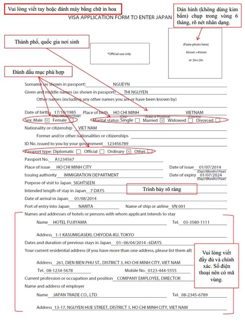 Hướng dẫn cách khai form visa Nhật Bản năm 2020 chuẩn ảnh 4